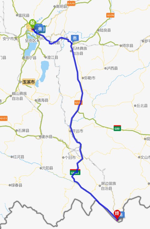 昆明到河口自駕游路線圖