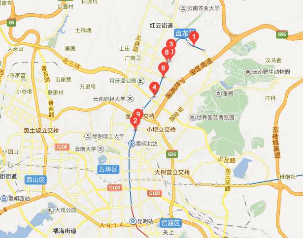昆明北京路在哪個區(qū)？昆明北京路延長線是哪個區(qū)？